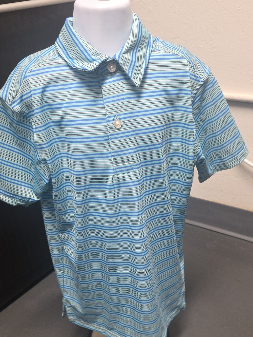 Izod Light Blue Striped Boys' Polo